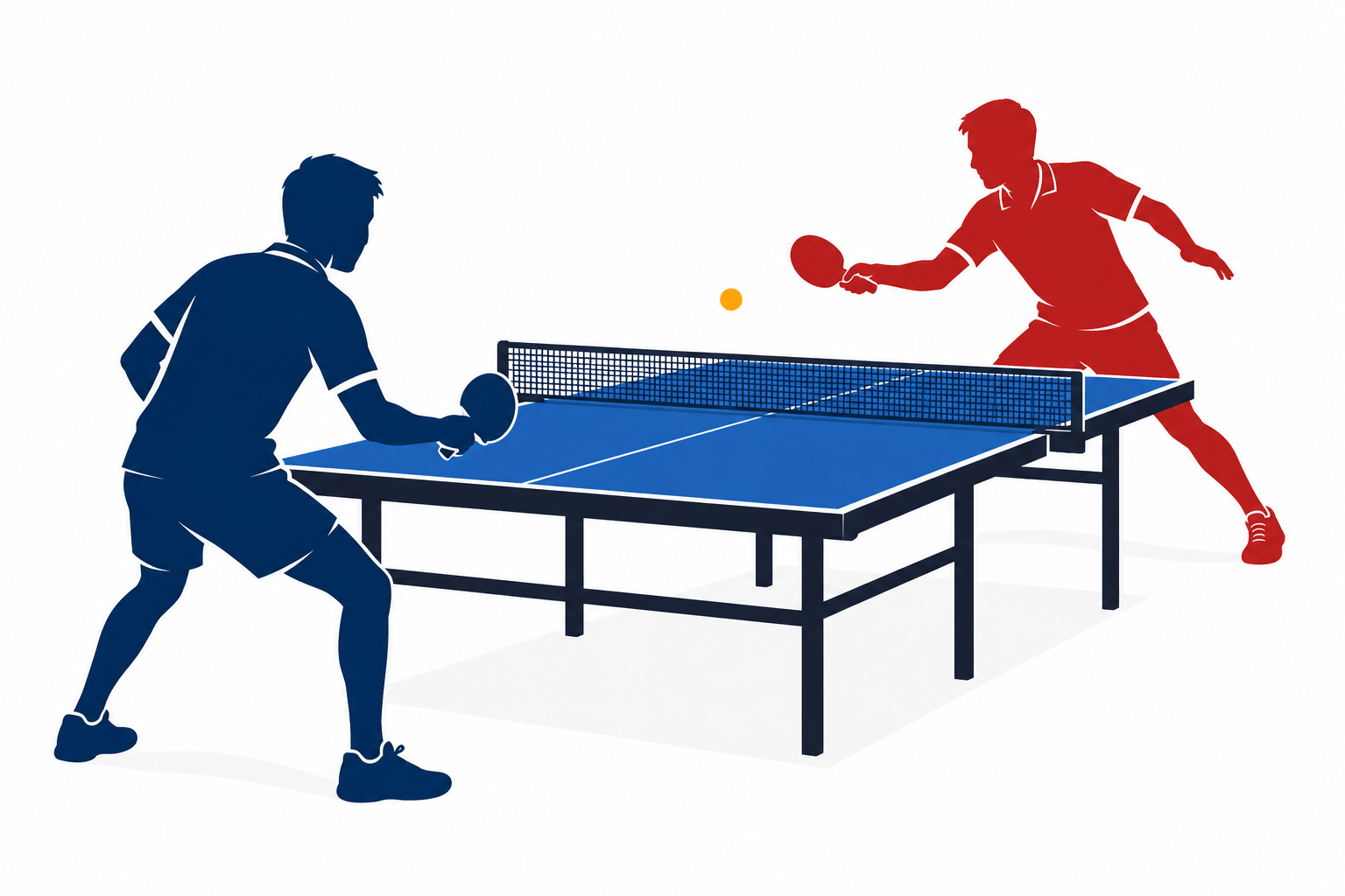 Deux joueurs jouant au tennis de table en compétition